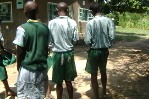 Pictures showing kids uniform in bad condition .