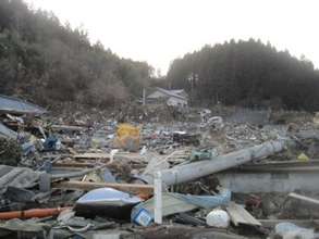Debris field at Rikuzen-Takata.