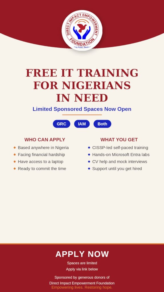 Cybersecurity & IT Training Sponsorship Advert