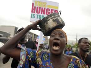 Northern woman protest too much hunger