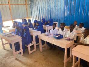 Children attending a class at a school
