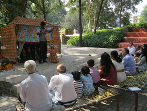 Invitees were happy to watch the puppet show dance