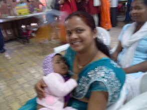 Saksham is safe & secure in his mom's arm......