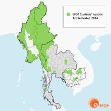EPOP Students' location, 1st Semester - 2014