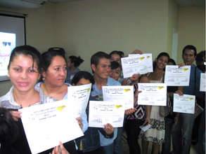 Children receive their scholarships
