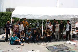 Martin and the student artists at Bauhaus Puebla