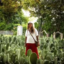 Resident Artist Sheetul Goorah at a Cochineal Farm