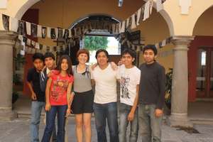 Resident Artist Bronwyn Treacy, with Students
