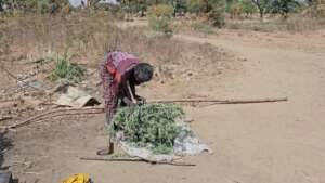 Displaced old and vulnerable woman