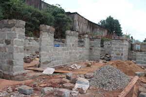 Wall construction in progress