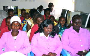Some of our first trainees in outfits they made
