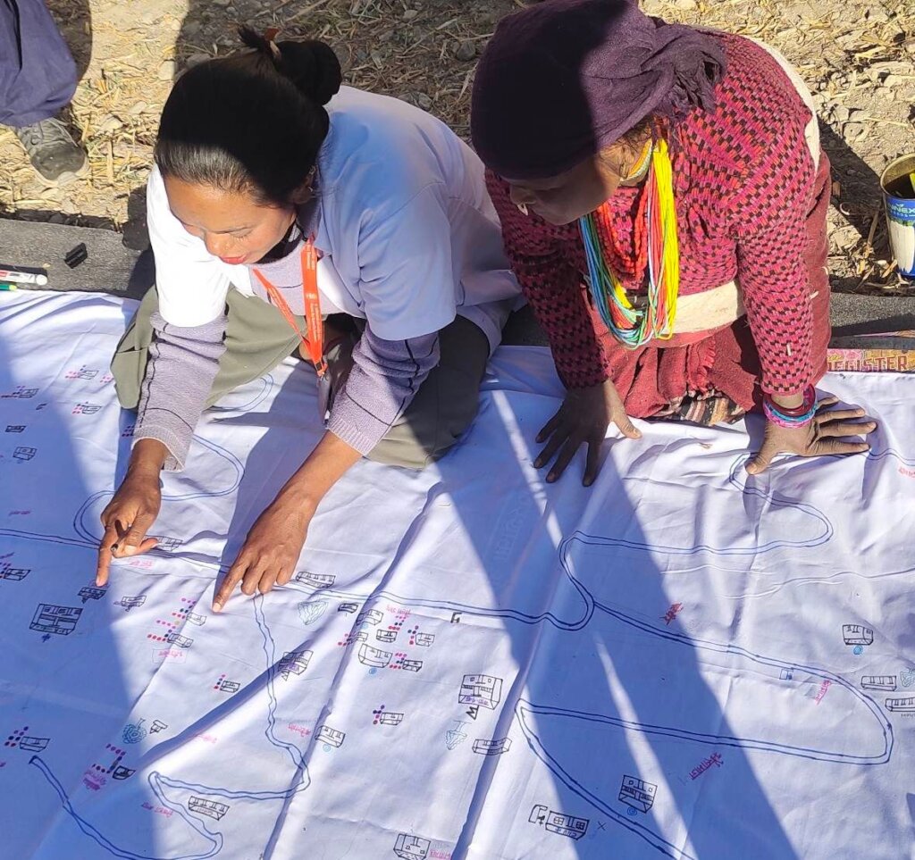 ANM working in social mapping for anc check up.