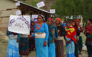 FCHVs celebrating World TB day in Maila