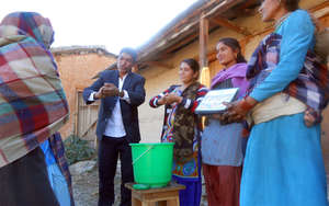 Hand washing campaign, Maila village