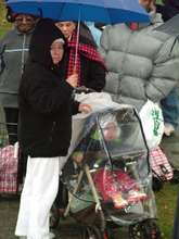 Famlies brought their Kids despite the rain.