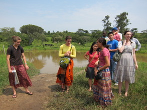 The intern team visiting a water source