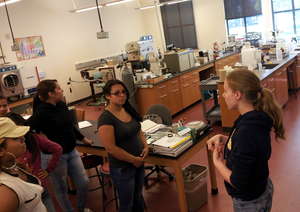 Exploring a biology lab at Mills College