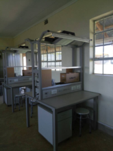 Training desks in electrical workshop