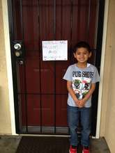 Waiting for his teachers to arrive!