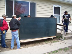 Solar heater installation at the Yellow Hawk's
