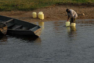 Collecting water at River Yala