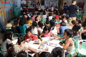 The children having fun with BenCab's book!