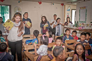 Rock-Ed distributing books in Baguio