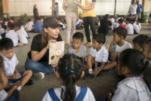Story time at Salaban ES with AJA Law volunteers