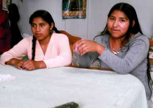 Indigenous girl and urban areas girl