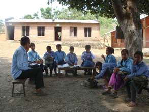 Class under the tree in Tharu speaking area
