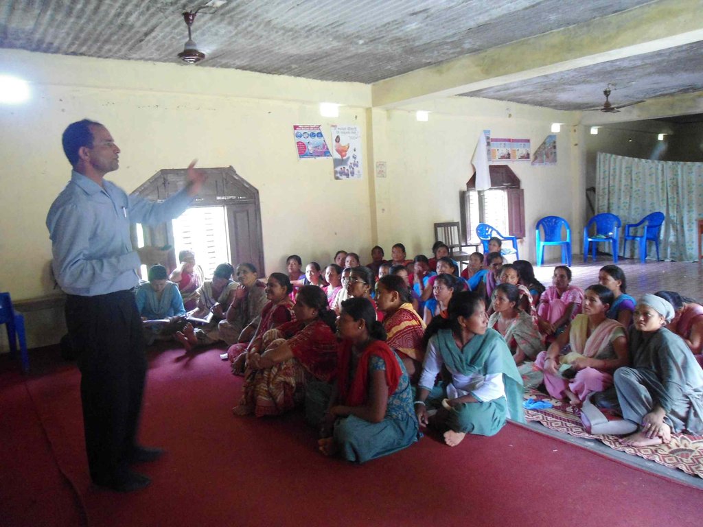 Mr. Bhusal Facilitating the training