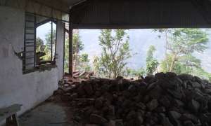 Damaged classroom in Limbu speaking area