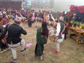 Demonstrating Limbu Cultural Dance in the event