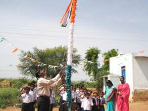Children saluting the National Flag