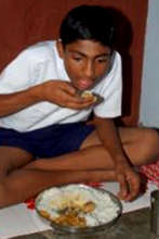 Child eating healthy food
