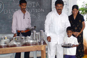 Local Officials Distributed Plates and Glasses