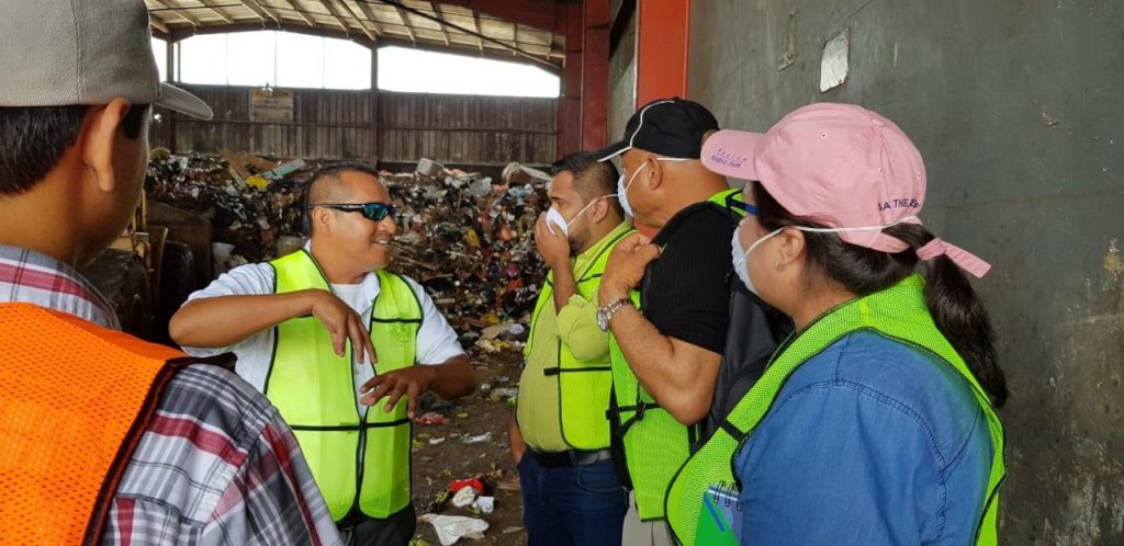 Emerson showing Roatan's Mayor transfer station