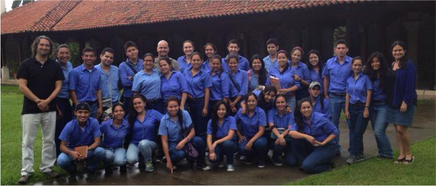 Ian, Jenny and Giacomo with students