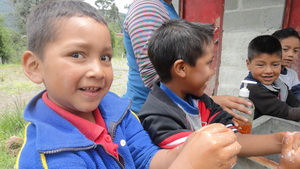 Hand washing on a health field trip.