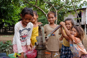 Children on safe ground in Cambodia.