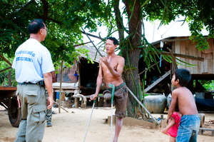 Mine victim in Battambang Province, Cambodia.