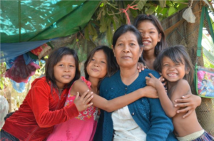 Mrs. Huor with her grandchildren