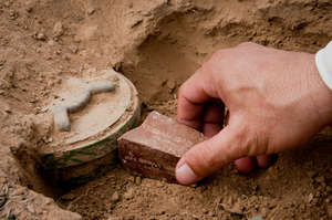 Landmines are destroyed where they lie