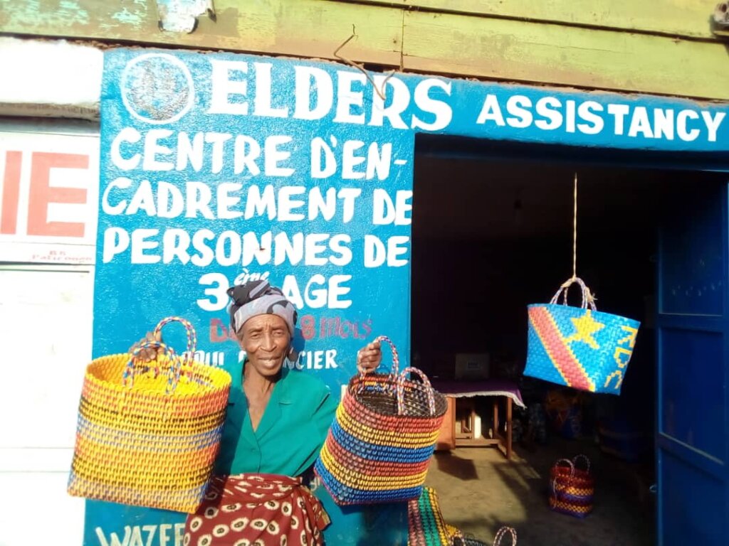 Support Basket Weaving for Elderly Women