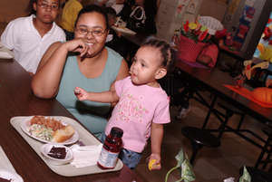 Mother/daughter receiving services