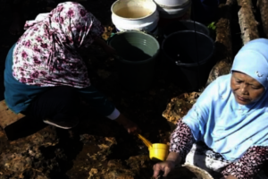 Some families even collect water from leaking pipe