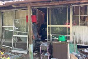 A private home left in ruins by the earthquake