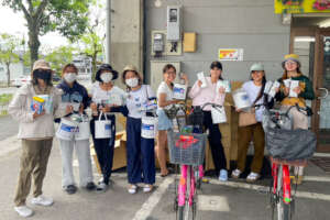 Filipino residents receiving relief supplies
