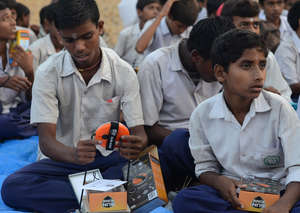 During solar lamp distribution