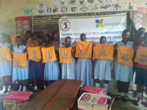 learners with their sanitary packages